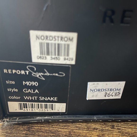 REPORT SIGNATURE WHITE FAUX SNAKE PEEP TOE PLATFORMS SIZE 8 - Picture 6 of 6